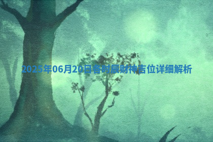 2025年06月20日各时辰财神吉位详细解析