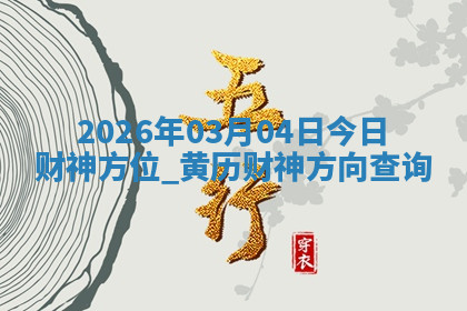 2026年03月04日今日财神方位,黄历财神方向查询
