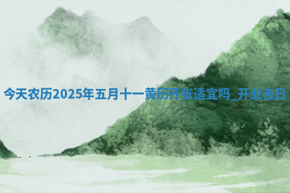 今天农历2025年五月十一黄历开张适宜吗,开业吉日